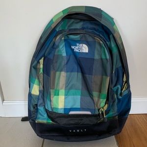 Plaid North Face Vault backpack